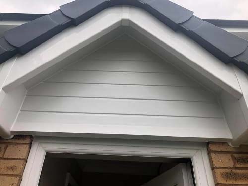 Fascia board on a UK house roofline